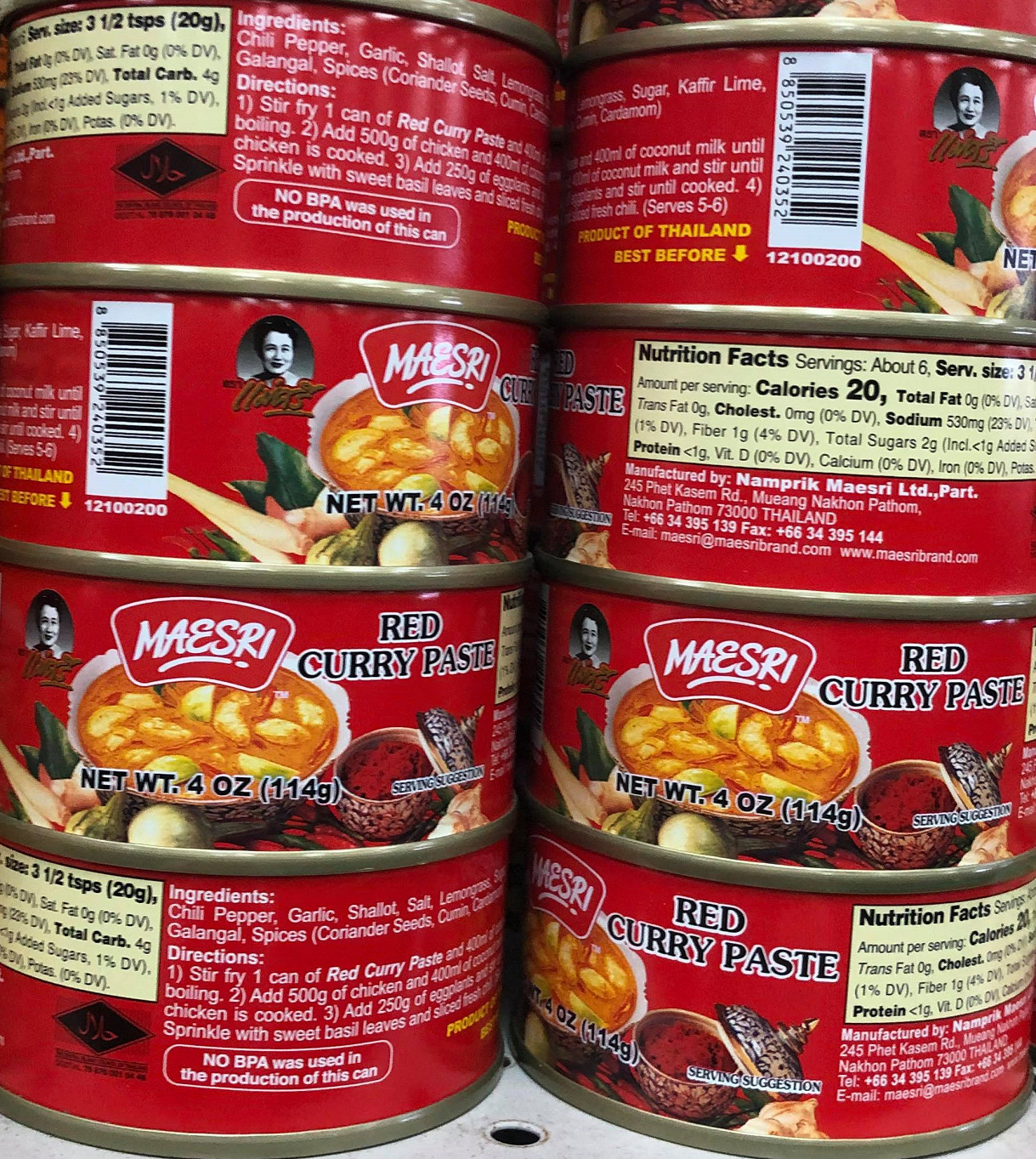 Maesri Thai Red Curry Paste – 4oz