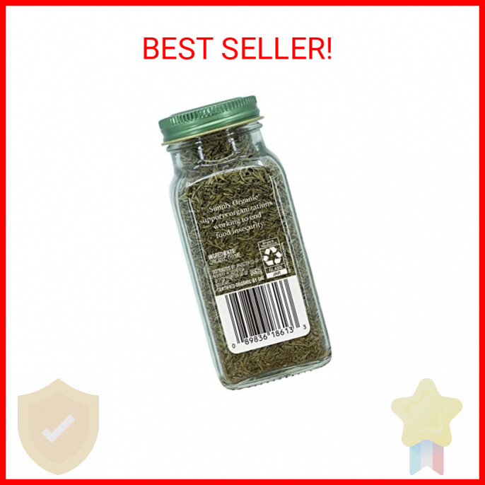 Simply Organic Whole Thyme Leaf, Certified Organic | 0.78 oz | Thymus vulgaris L