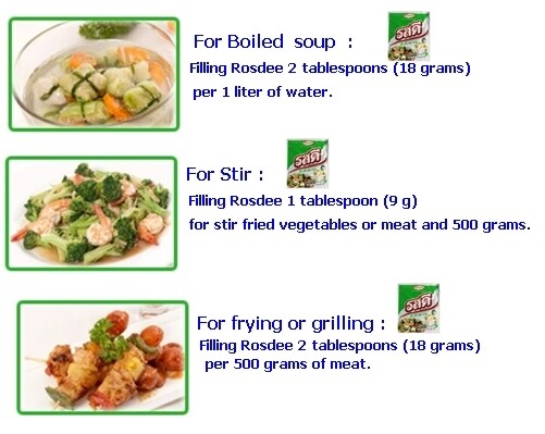 Set of 6 pcs. Ajinomoto Rosdee Pork Flavor, Seasoning Powder Thai Cooking Food.