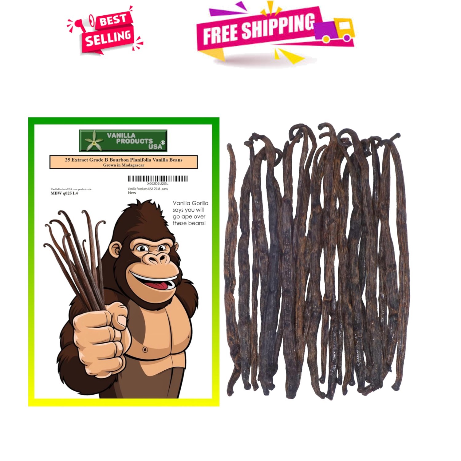 25 Whole Madagascar Bourbon Vanilla Beans – Ideal for Extract & Gourmet Cooking