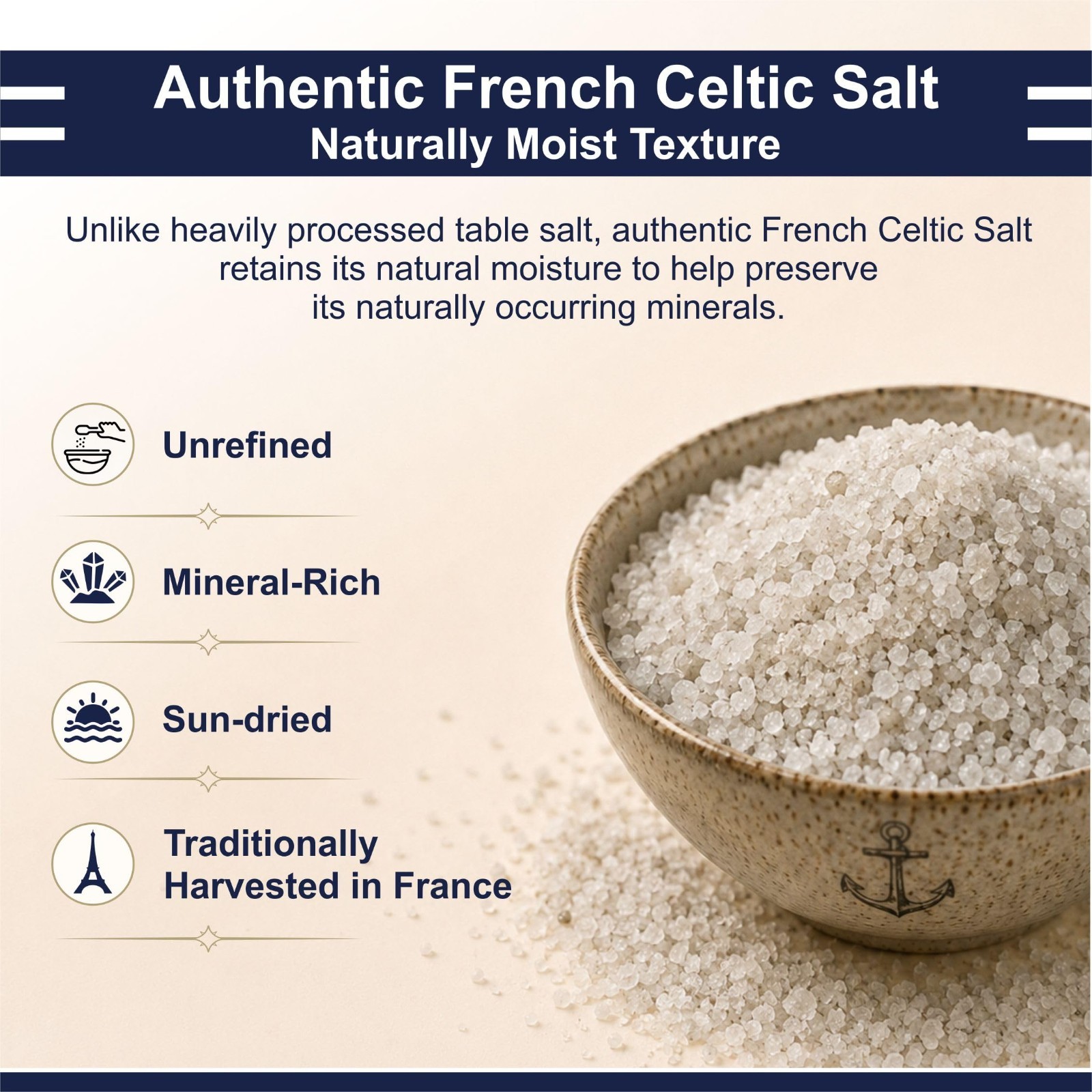 Organic Grey Coarse Sea Salt – 5lb Mineral Rich, Unrefined, Hand Harvested Sel G