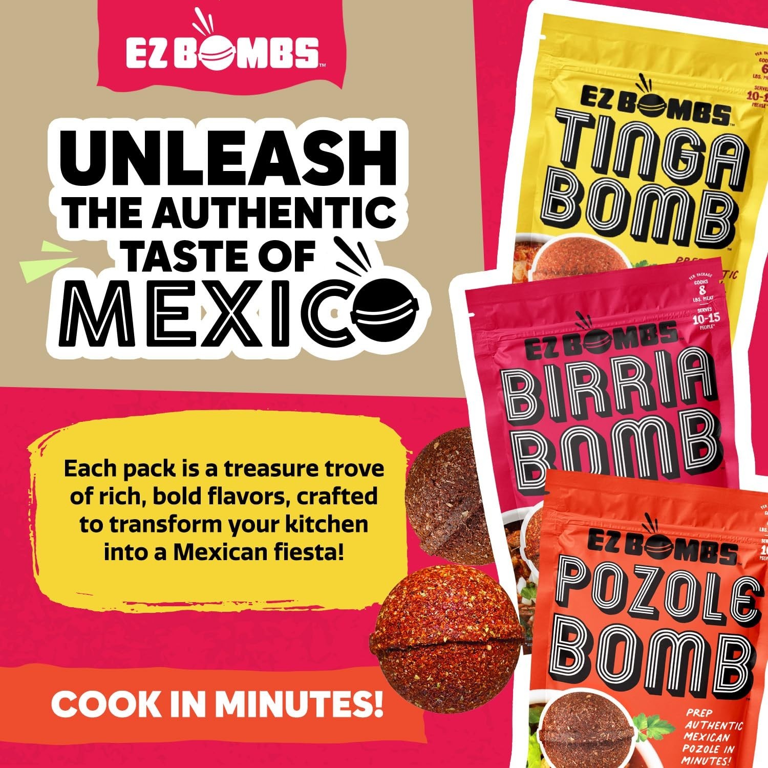 Pozole, Tinga & Birria Bomb Seasonings Spice Mix for Tacos, Tortas, Nachos Soup