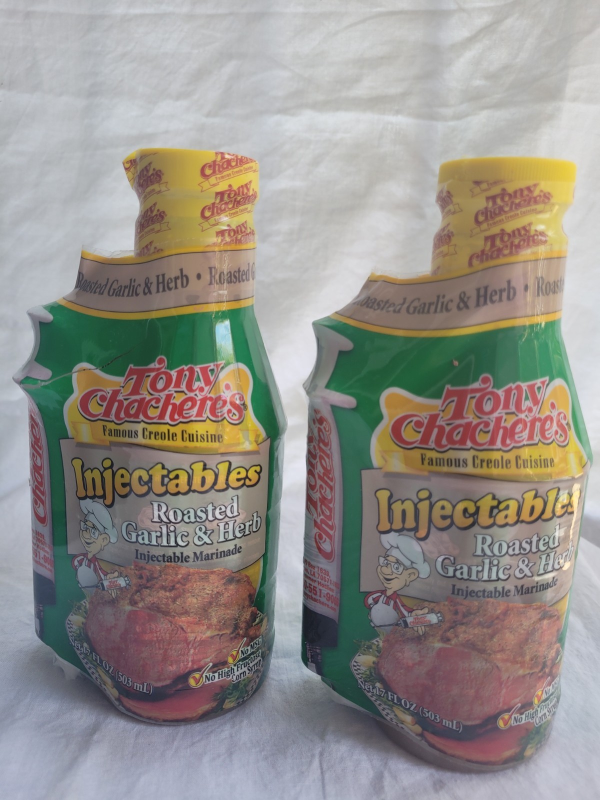 Tony Chachere’s Marinade Roasted Garlic Herb Injectables, 17 Oz, Pack of 2