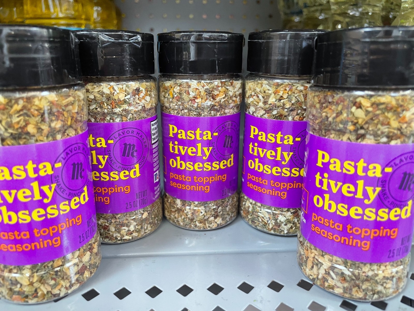 5 Pack McCormick Flavor Maker Pasta Topping Seasoning Size 2.5 oz Bottles