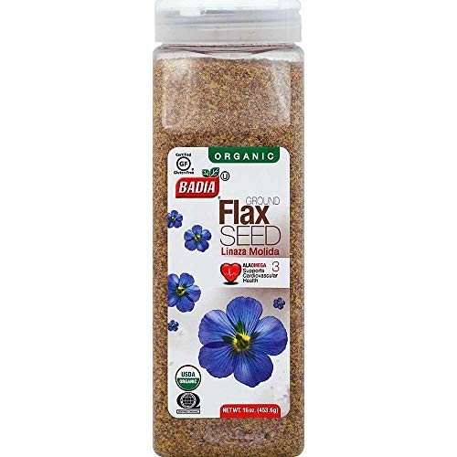 Organic Ground Flax Seed 16 Ounce Kosher Powder Jar 4 Pack For Baking Smoothies