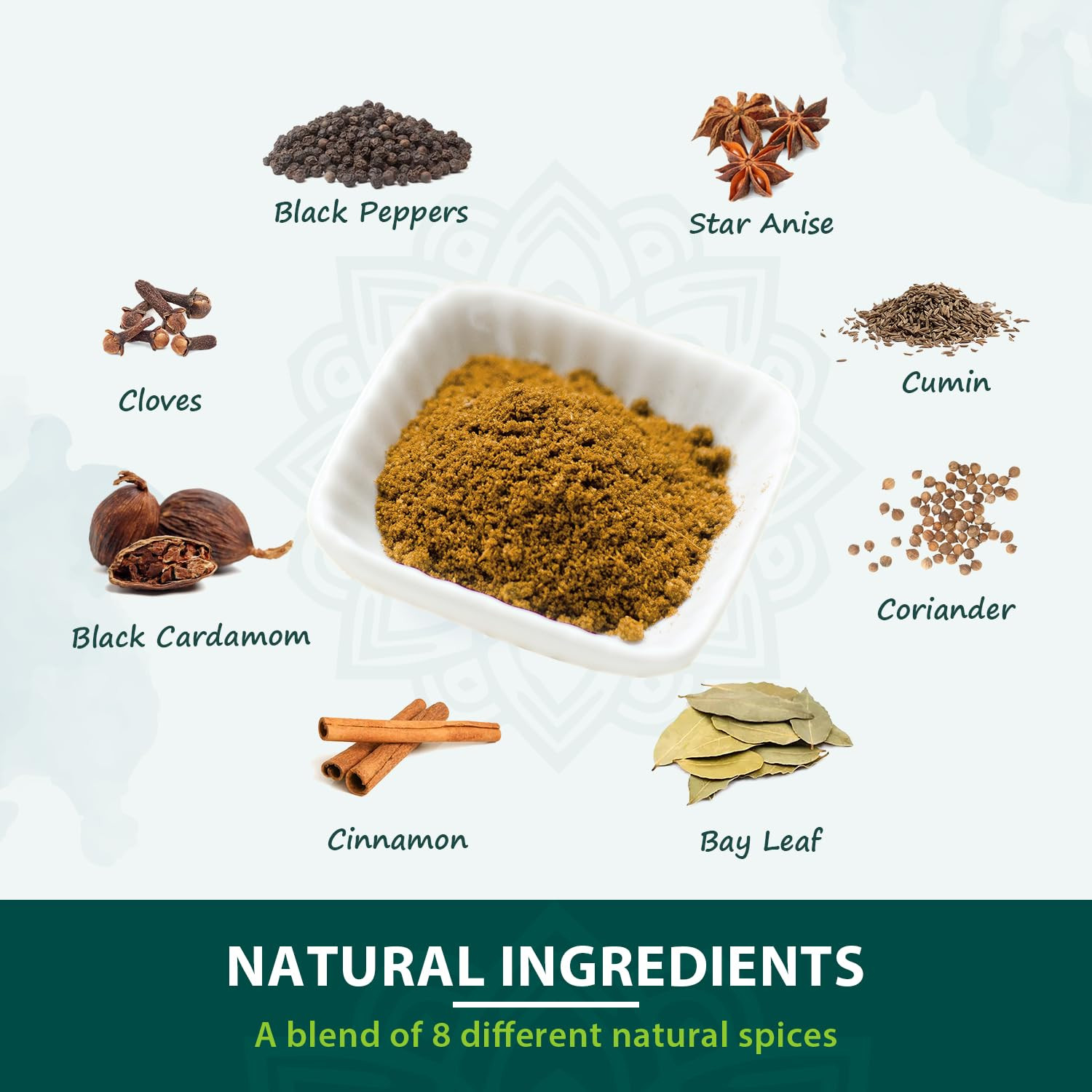 Garam Masala, 15 oz (425g), Garam Masala Powder, Indian 8-Spice Blend, Salt-No,