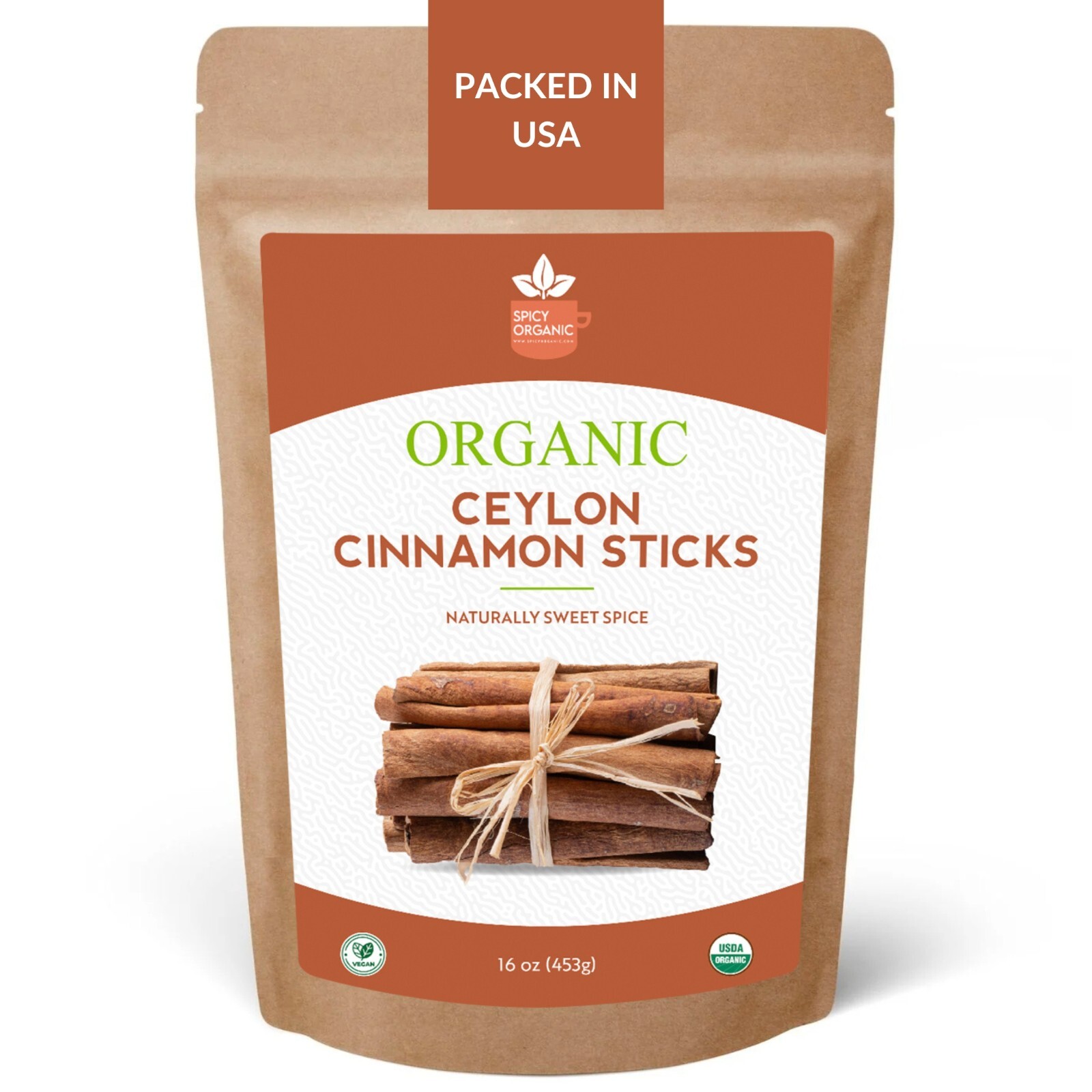 Organic Ceylon Cinnamon Sticks –16 OZ, 3.5″ True Cinnamon Quills, USDA Organic