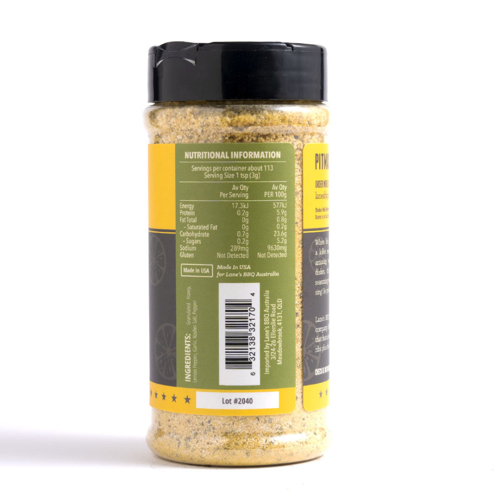 Lane’s Sweet Lemon Pepper PitMaster Size BBQ Rub Seasoning 360gm