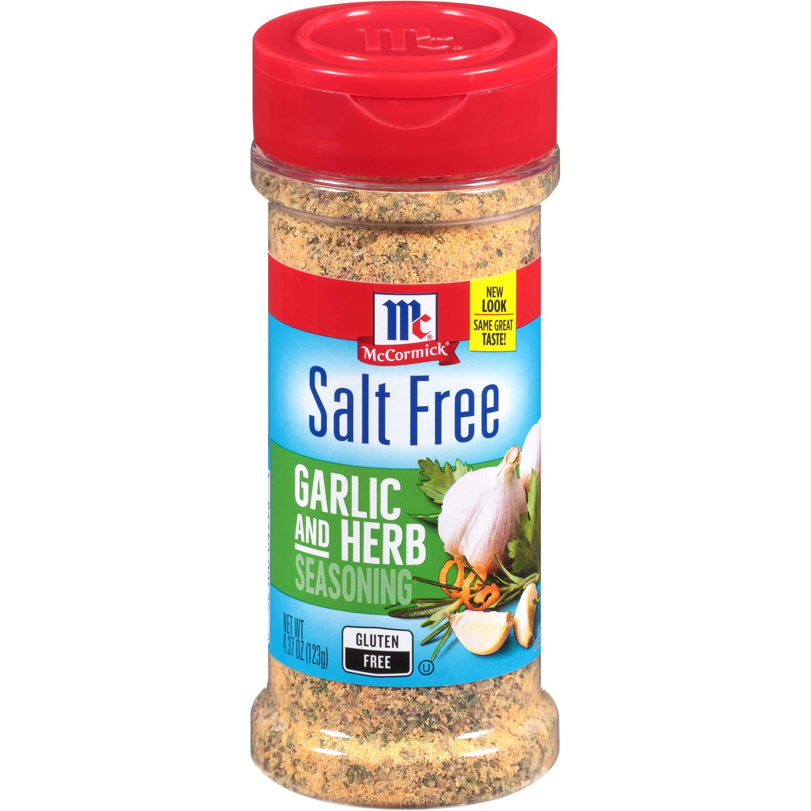 McCormick Salt Free Garlic and Herb Seasoning, 4.37 Ounce (Pack of 1), Red