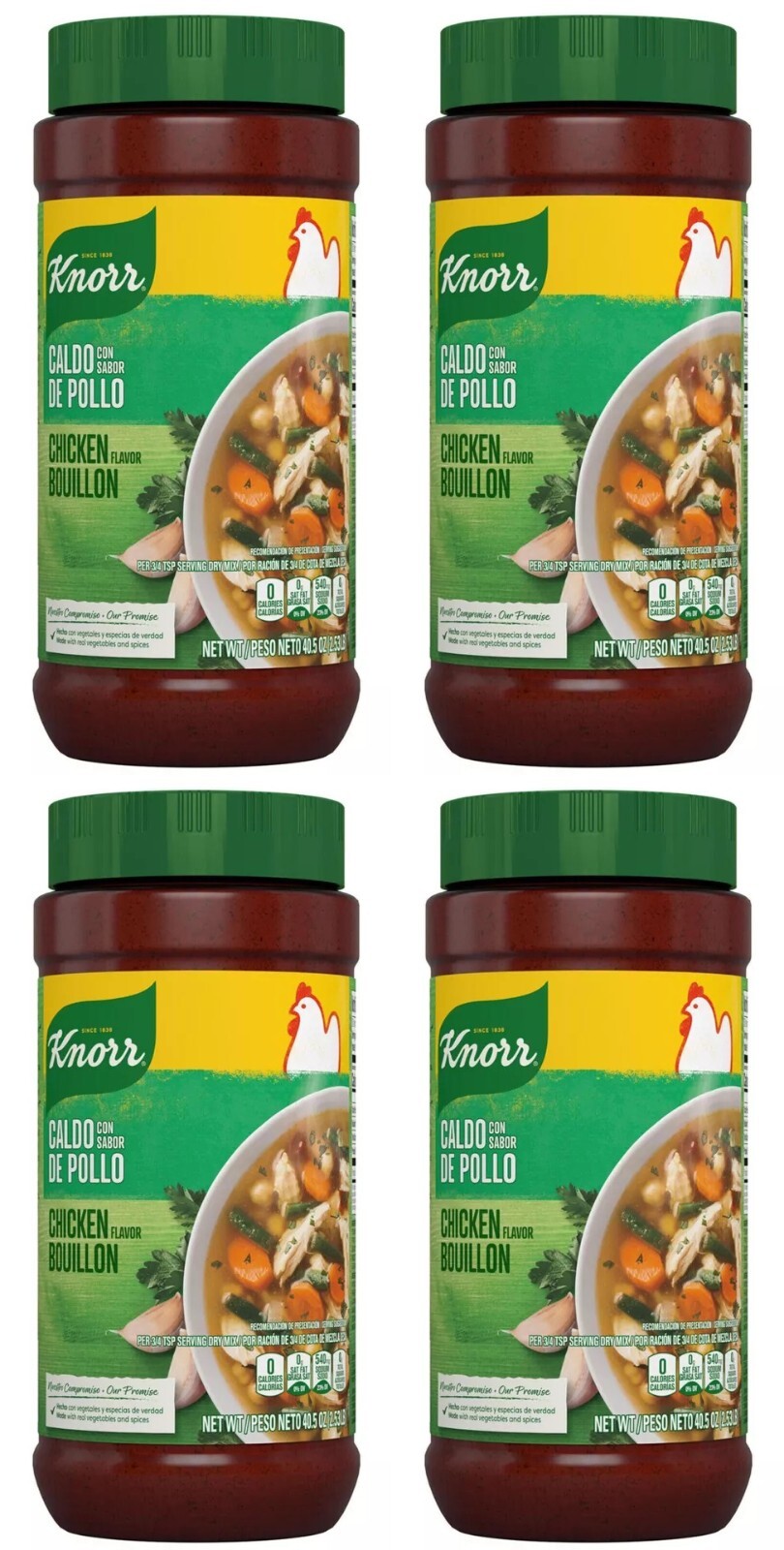 Knorr Caldo Con Sabor De Pollo Chicken Bouillon Powder 40.5 oz ( Pack of 4 )
