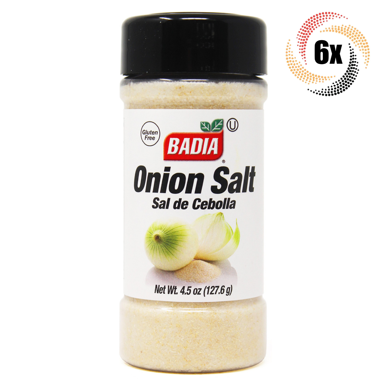 6x Shakers Badia Onion Salt Seasoning | 4.5oz | Gluten Free, MSG Free & Kosher