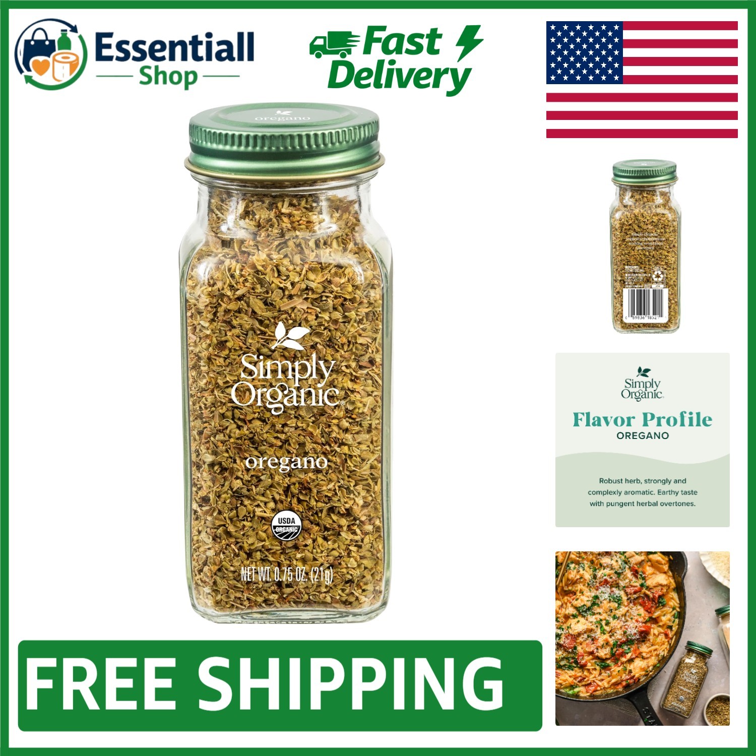 Mediterranean-Style Organic Oregano, 0.75 Oz – Perfect for Savory Recipes