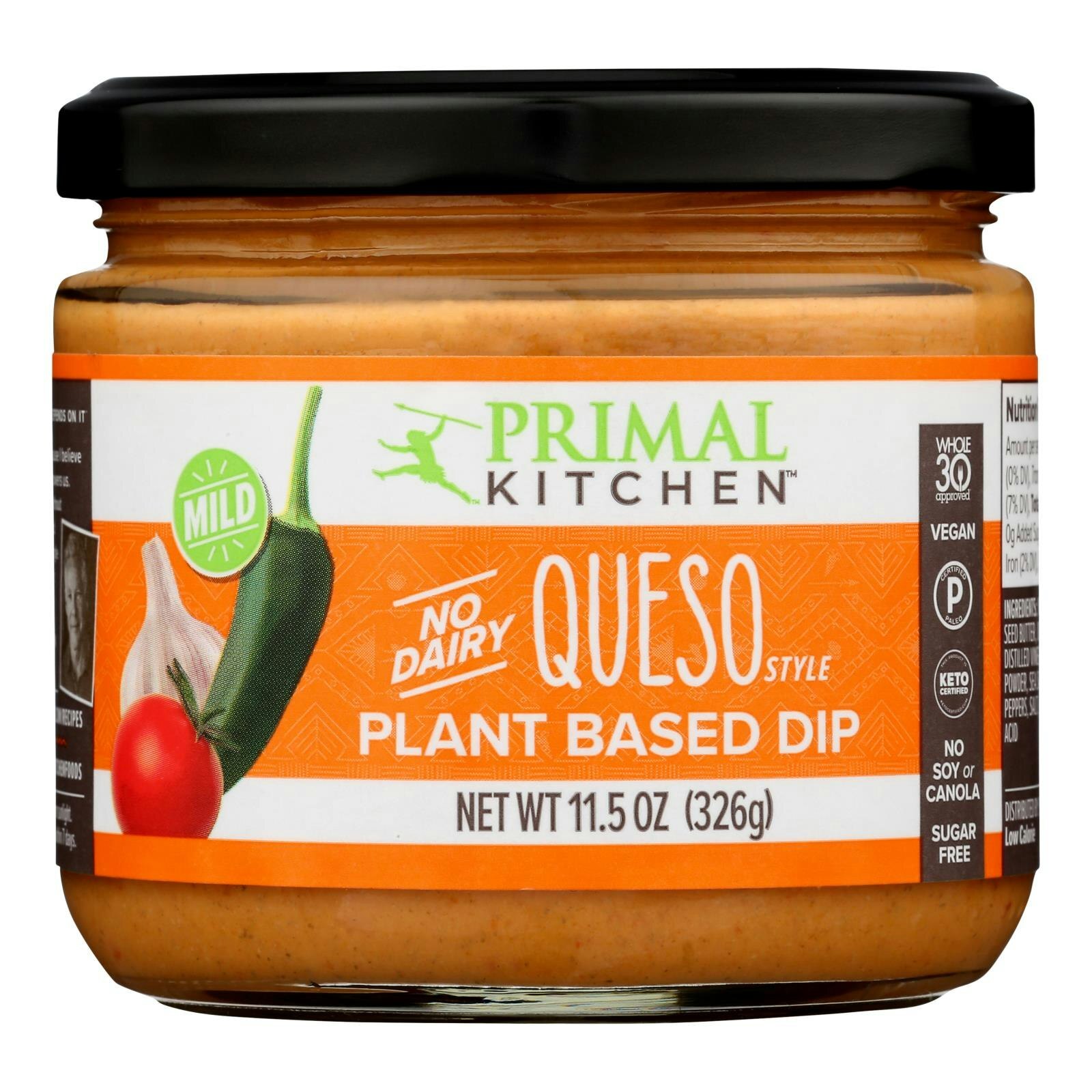 Primal Kitchen – Dip Vegan Queso Mild 11.5 oz (Pack of 6)