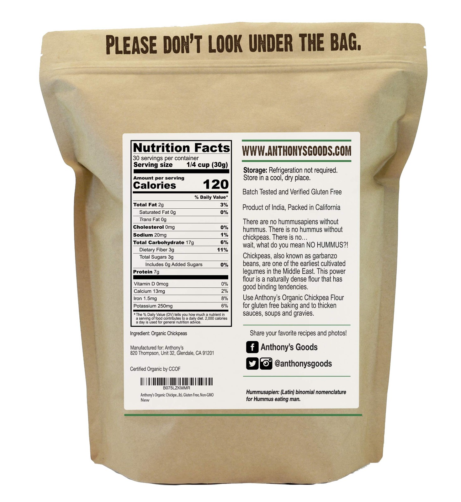 Anthony’s Organic Chickpea Flour, Garbanzo Bean 2 32 Ounce (Pack of 1)