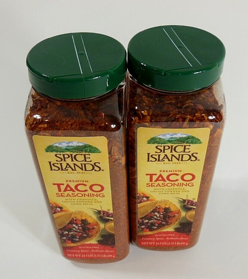 X2- Spice Islands Premium Taco Seasoning Mix, 24.5oz Pack SEALED FRESH-EXP-04/28