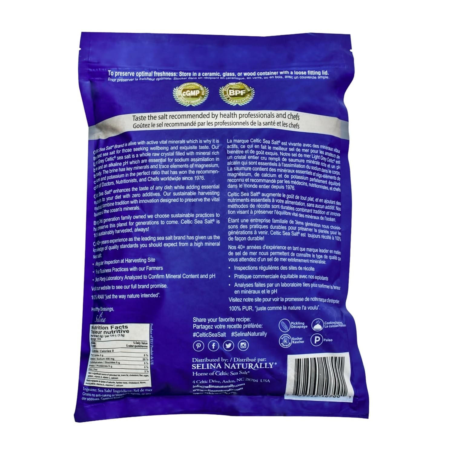 Natural Unrefined Mineral Salt, 5 lb – 80 oz of 70+ Trace Minerals for Cooking