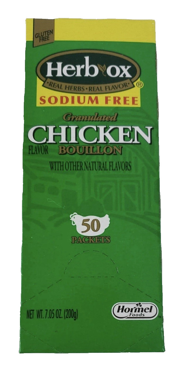 Hormel Herb Ox Chicken Bouillon Gluten & Sodium Free 50 Packets base stock broth