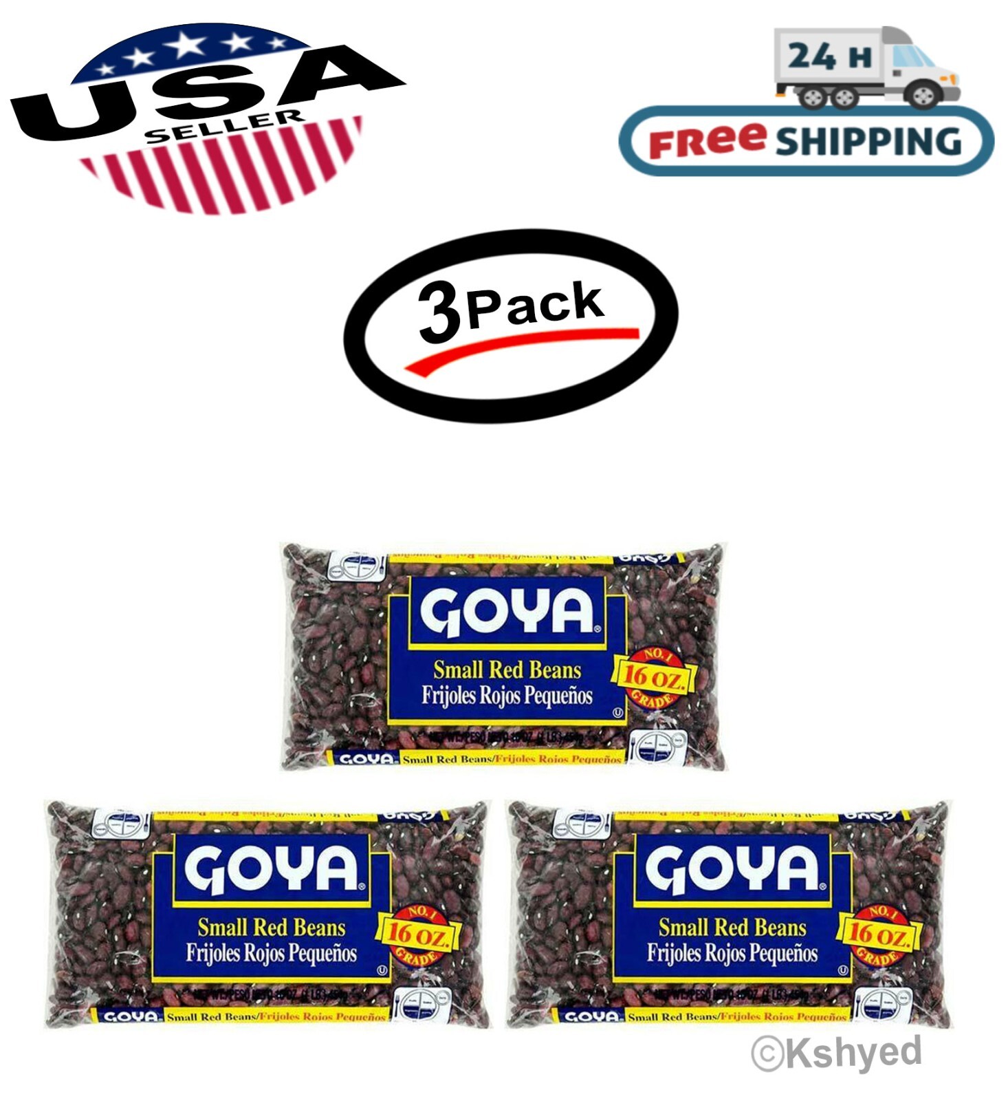 Goya Small Red Beans/Frijoles Rojos (3 Pack) Best Seller – New – Free Shipping