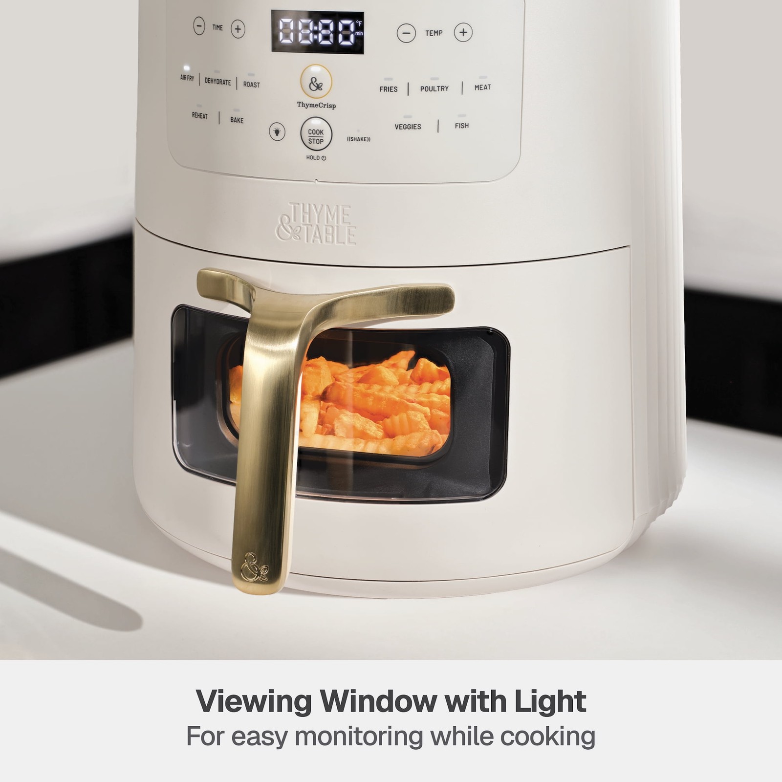 6QT Air Fryer, with Thymecrisp™ and Ceramic-Coated Nonstick Basket, Sand White