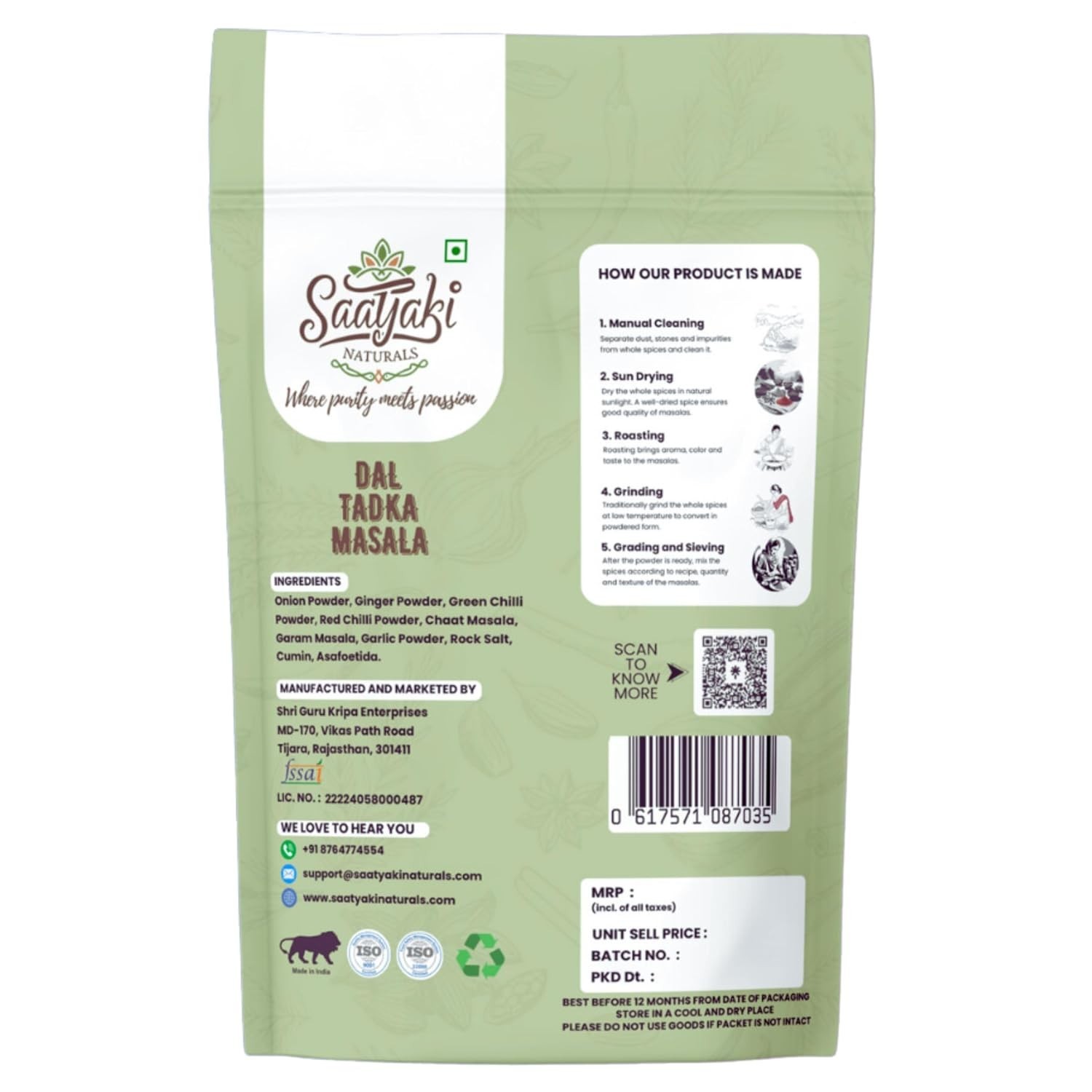 SAATYAKI NATURALS DAL TADKA MASALA 50g