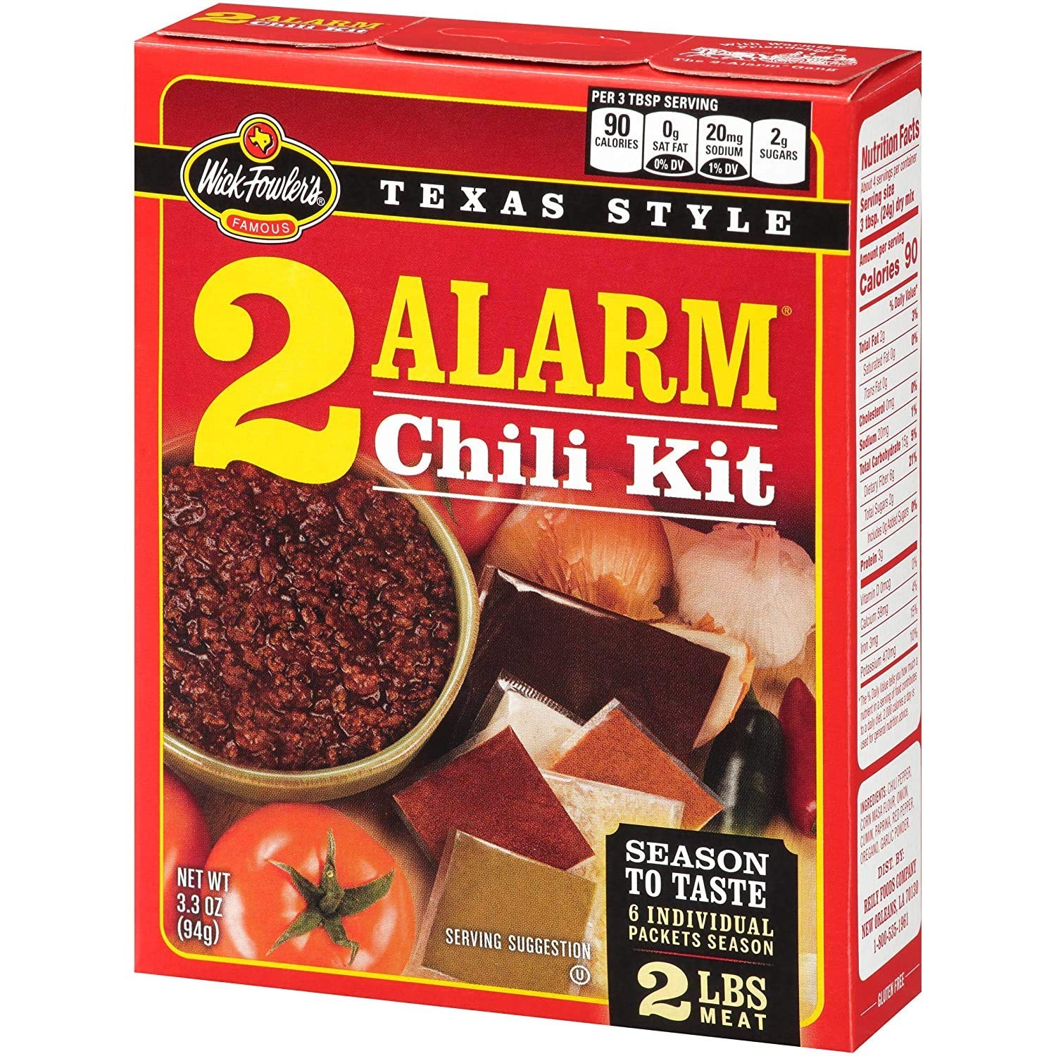 Wick Fowler’s 2 Alarm Chili Kit Authentic Texas Style Seasoning Pack 3.3 Oz