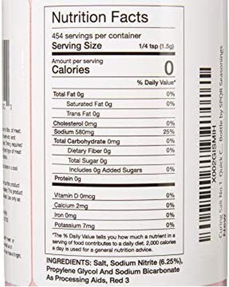 Curing Salt No.1. Quick Cure Premium Prague Powder XL 1.5 Pound Bottle by