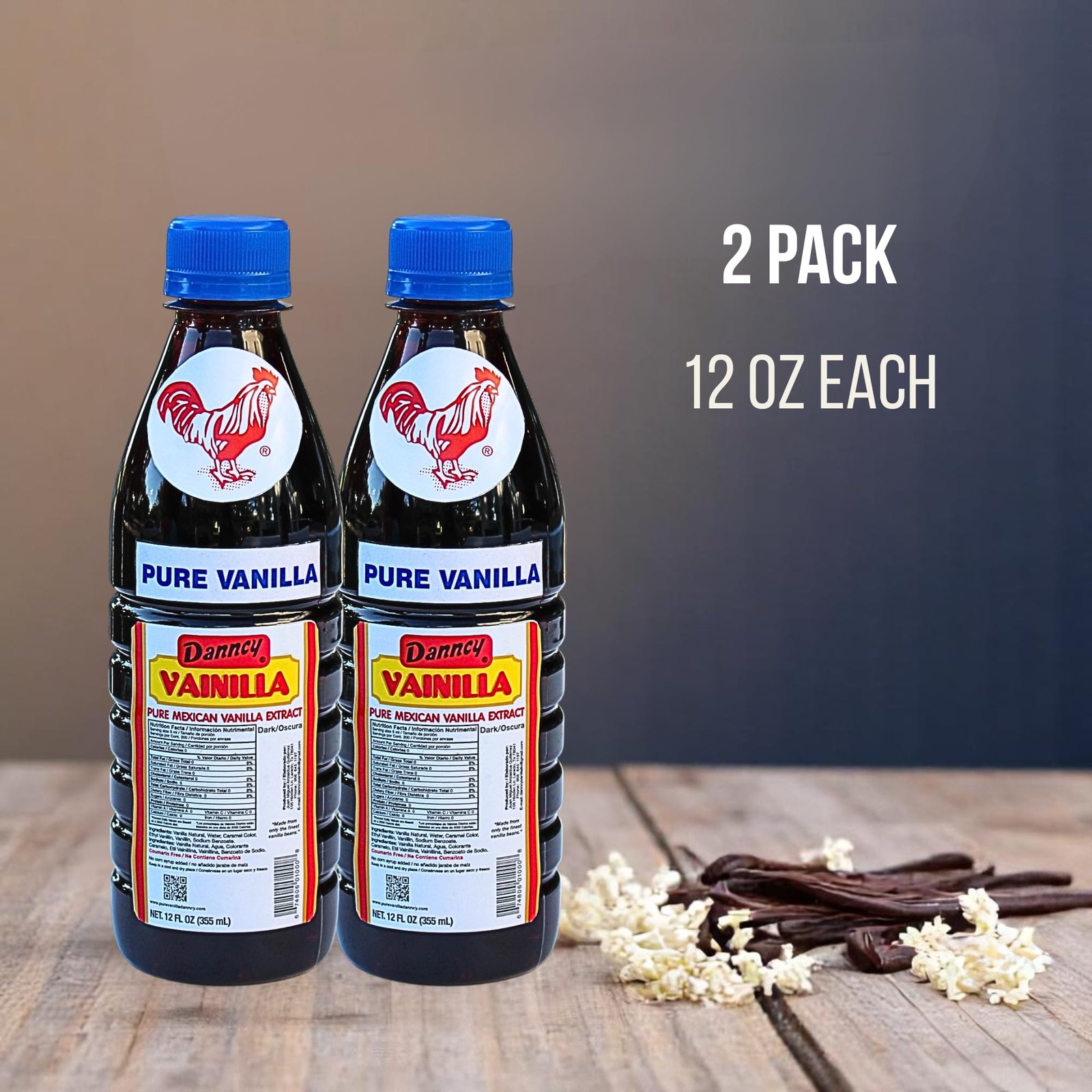 Vanilla Dark 12 fl oz (355 mL) 2 Pack – Authentic Mexican Vanilla Flavor