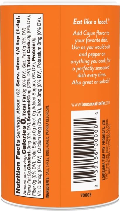 Louisiana Fish Fry Products Cajun Seasoning 8 Ounce 8 (Pack of 1)