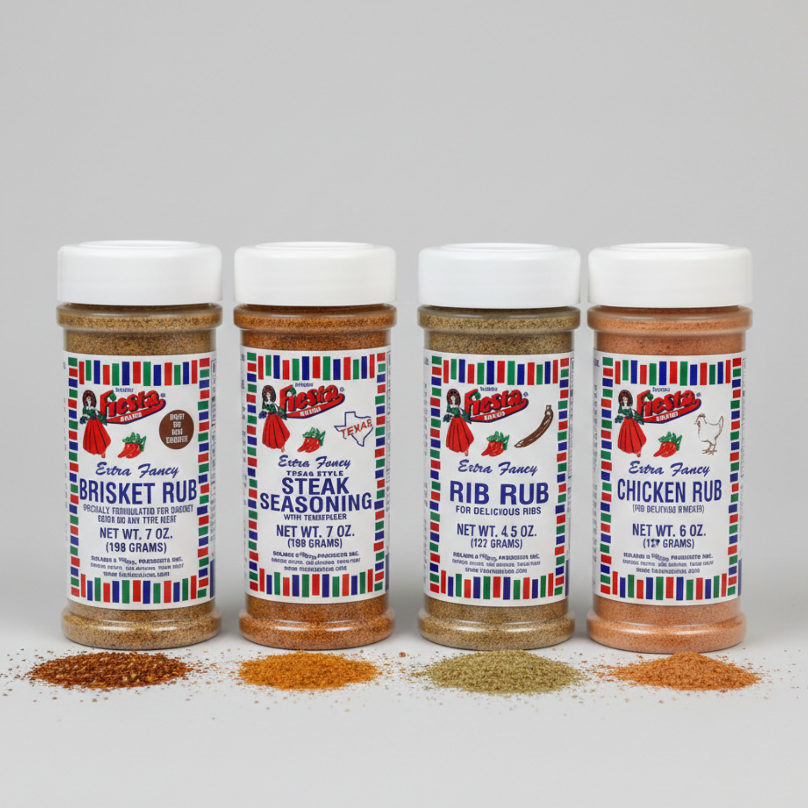 Texas Pitmaster BBQ Rub Bundle – Brisket Rib Steak Chicken Bolner’s Fiesta 4pk