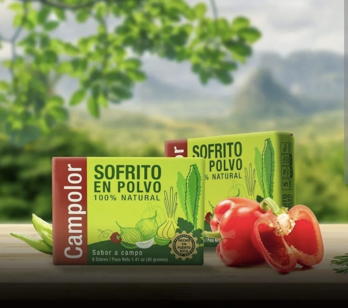 CAMPOLOR POWDER STIR FRY SEASONING PUERTO RICO SOFRITO EN POLVO 20PKS-5.53oz