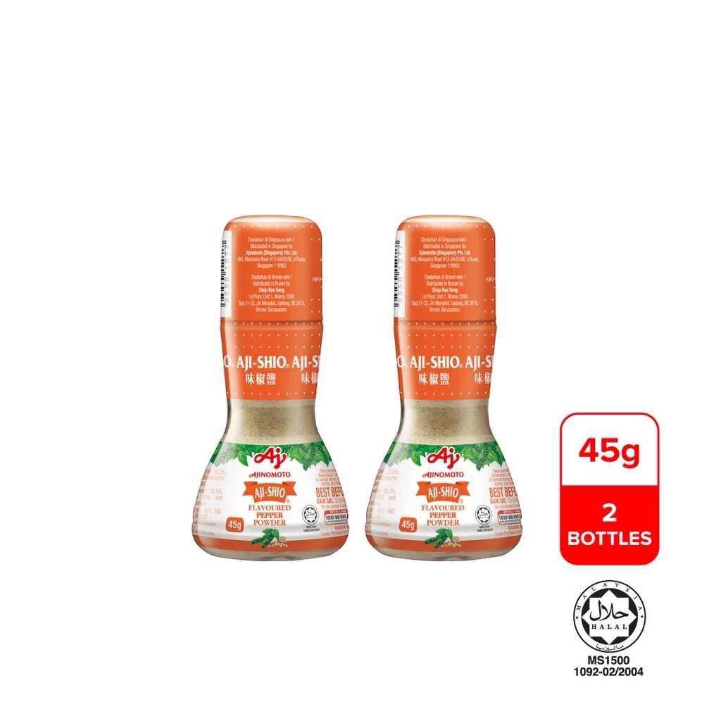 2 Bottles AJI-SHIO® Flavoured White Pepper 45g/80g – Free Shipping