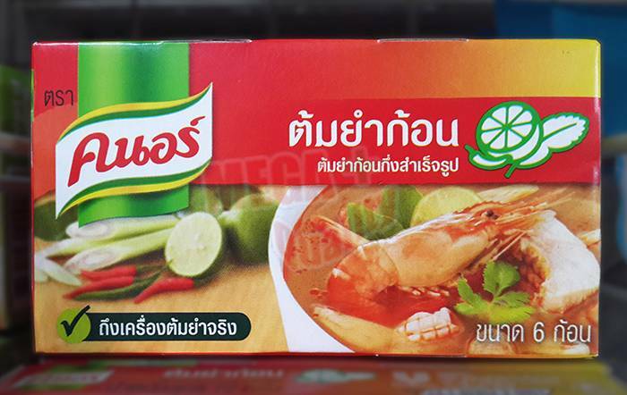 10 x Thai Knorr Tom-Yum Spicy Lemongrass Soup Bouillon Seasoning Cubes 72g