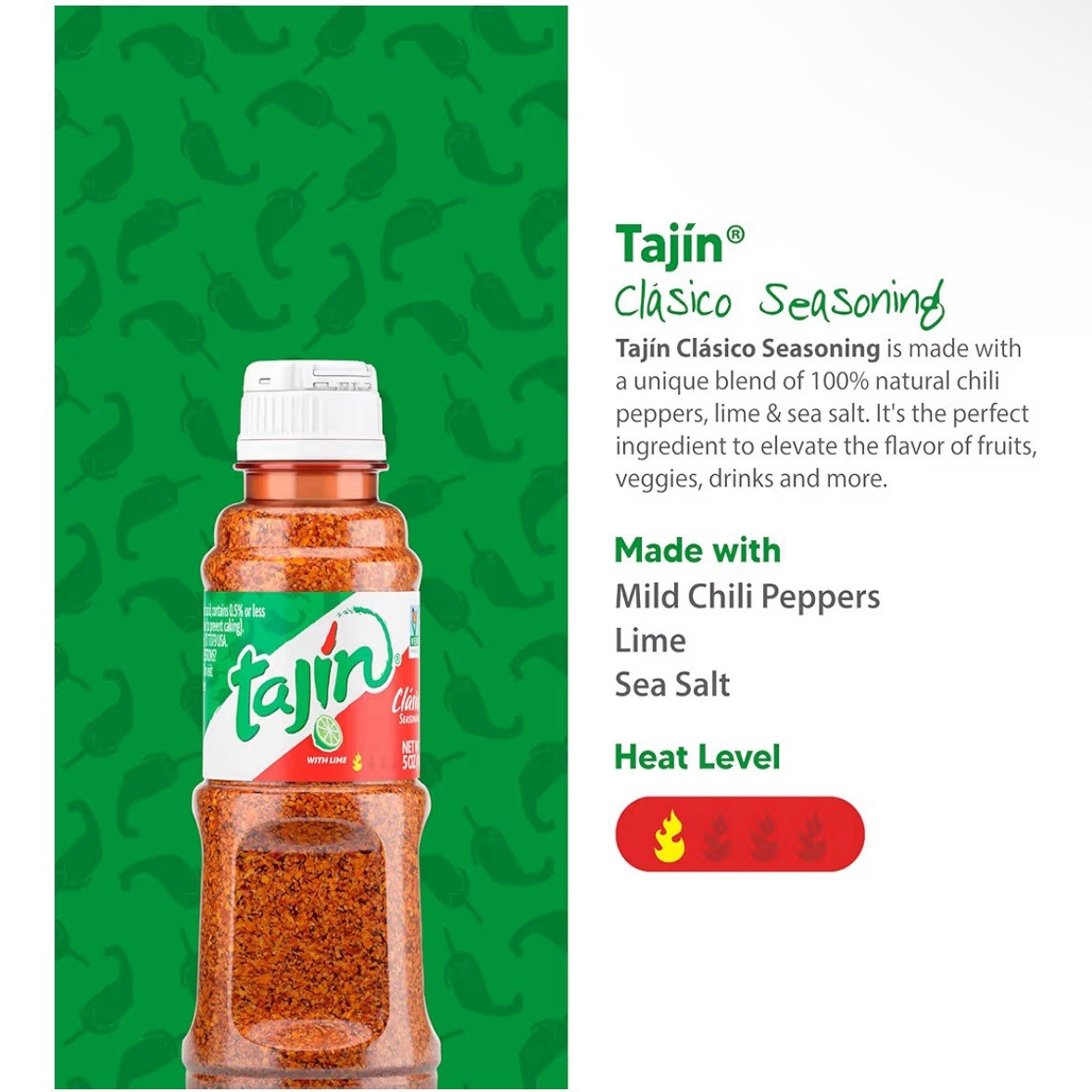 Tajin Clasico Seasoning with Lime 5oz Flavorful Chili Pepper Salt Blend