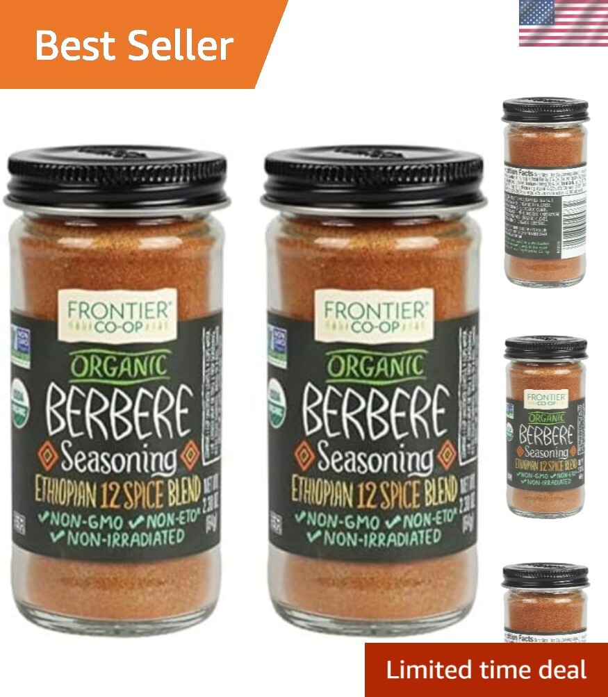 Certified Organic Berbere Sauce Seasoning – 4.6 Oz Total (2 Bottles)