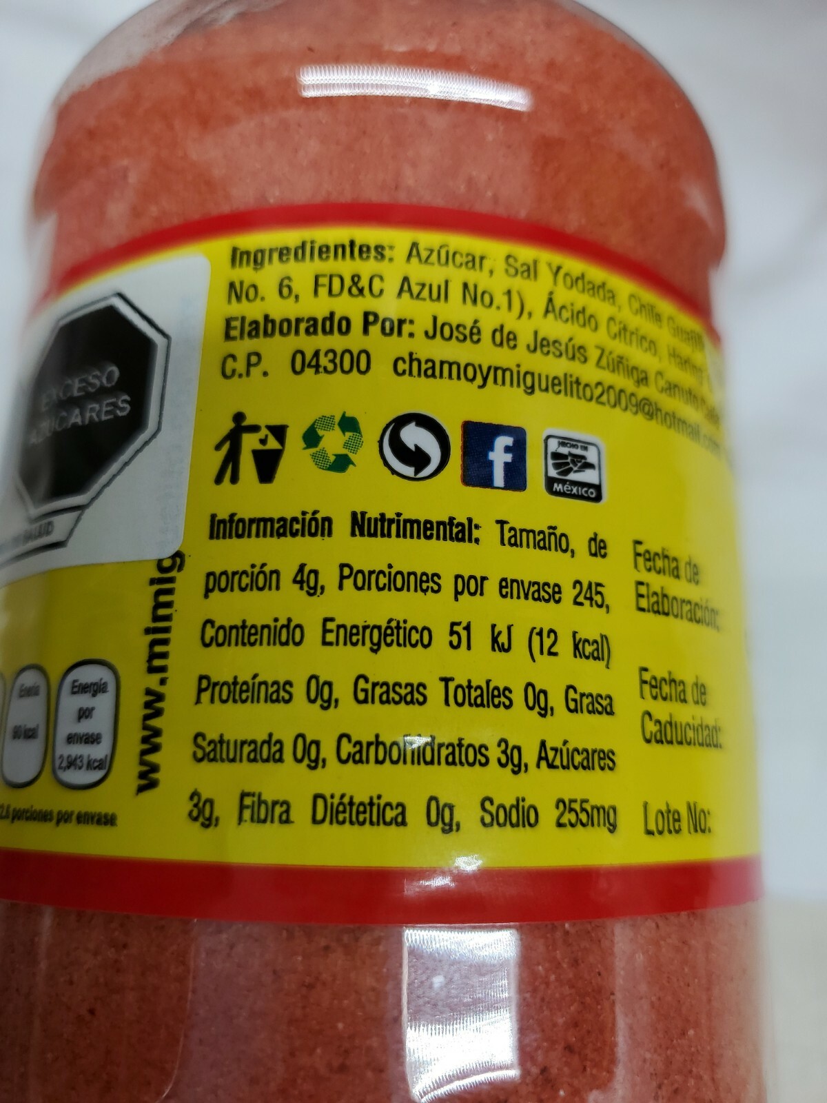 2X Miguelito Chamoy El Original Chilito Polvo Mexican Candy Chili Powder 2x 980g