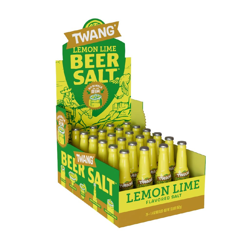 Flavored Beer Salt Seasoning, Lemon Lime, 1.4 Oz Mini Bottles for Beer, Cocktail