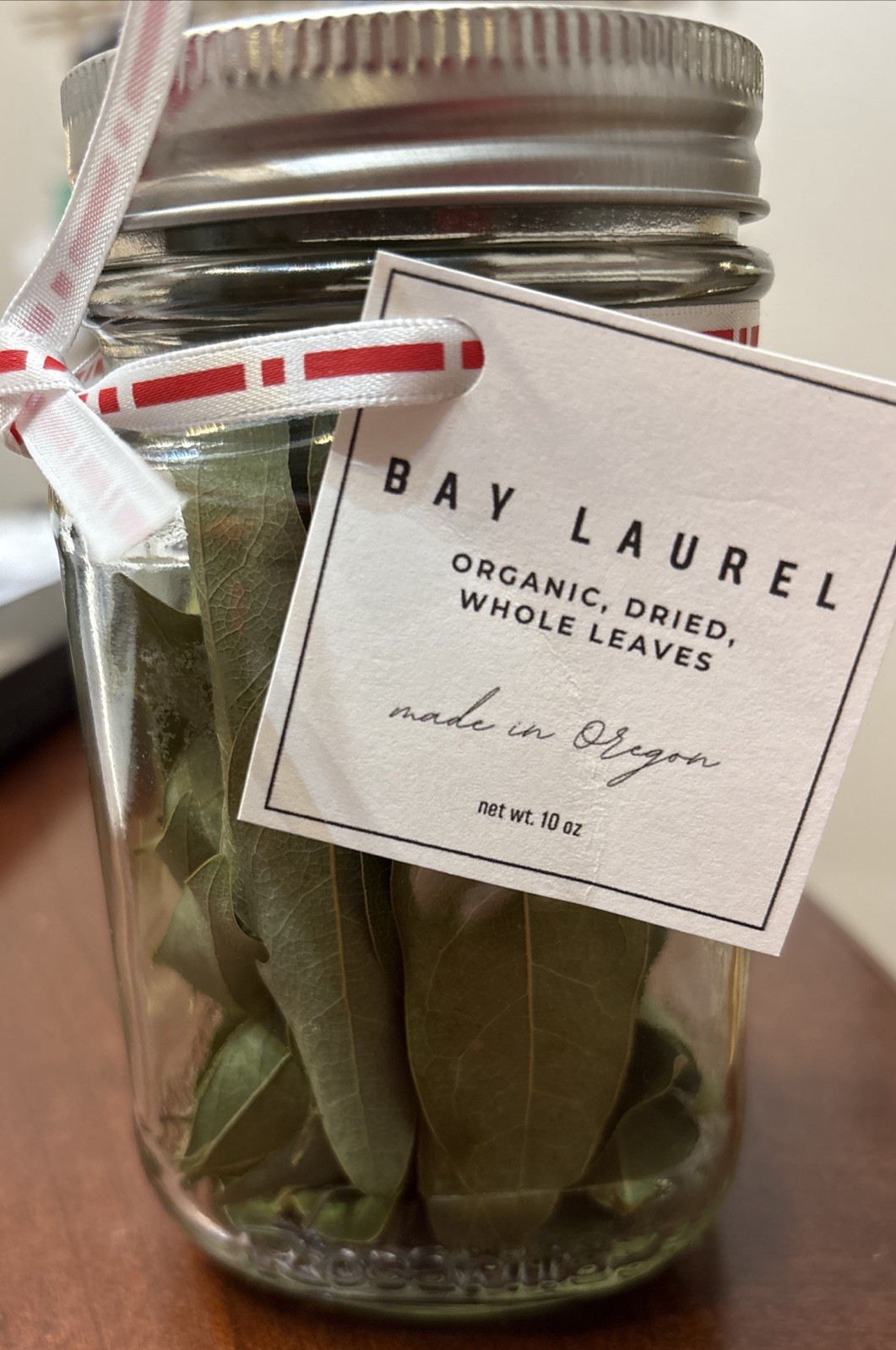 Dried California Bay Laurel Leaves (50) Classic Mason Jar Hand-Picked in Oregon