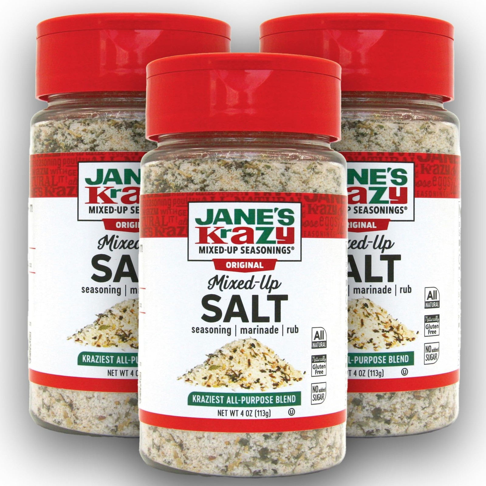 JANE’S, Krazy, Mixed Up Salt, Pack of 3, Size 4 OZ3 4 Ounce (Pack 3)