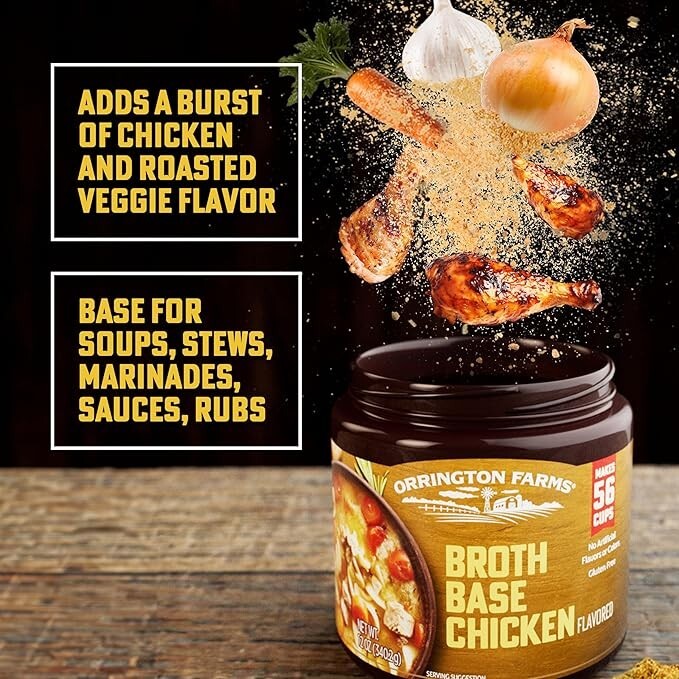 Orrington Farms Chicken Flavored Broth Base & Seasoning,12 oz Jar (Pack of 1)