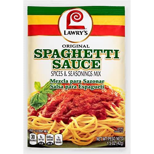 Lawry’s Original Spaghetti Sauce Spices & Seasonings Mix, 1.5 oz (Pack of 12)