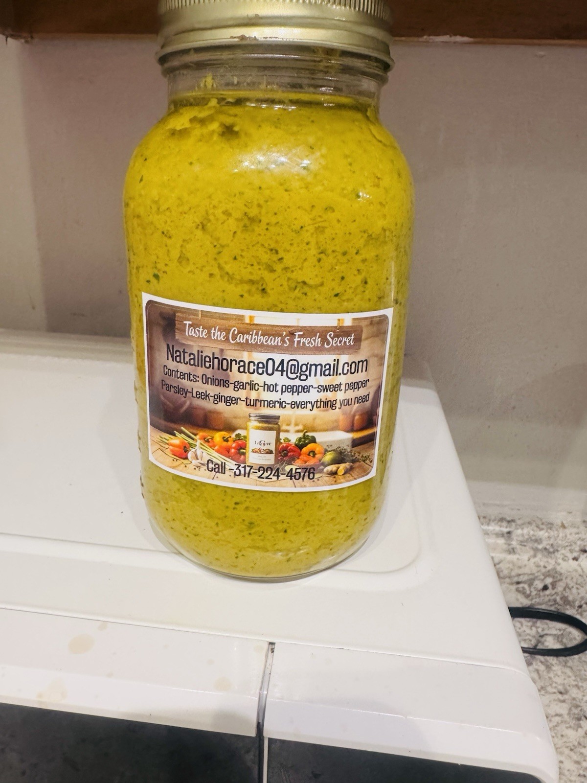 Natalie Caribbean Seasoning Paste Fresh Homemade Onions Garlic Herbs