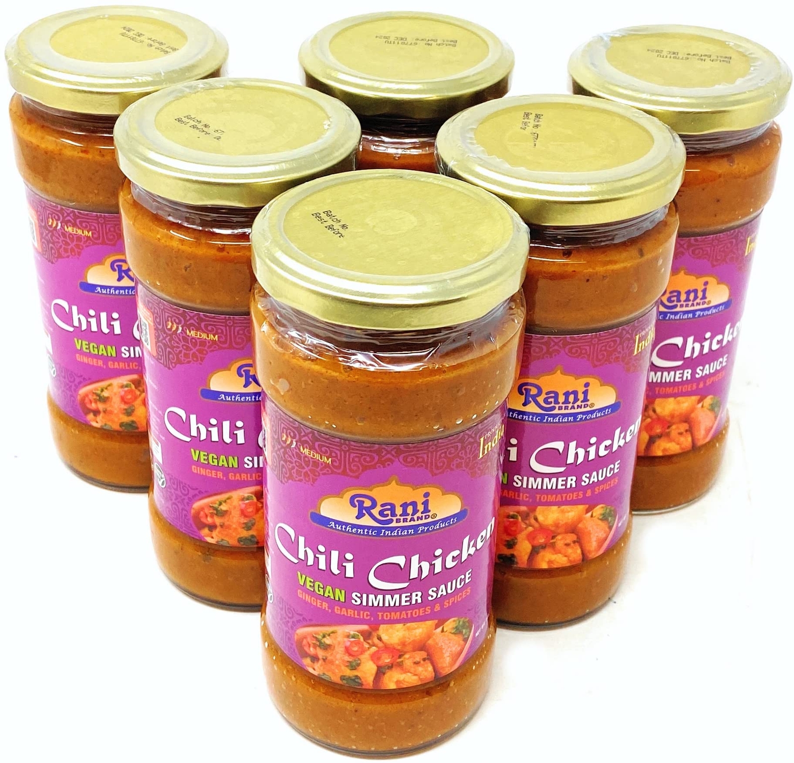 Rani Chili Chicken Curry Vegan Simmer Sauce 14oz (400g) Pack of 5+1 FREE!