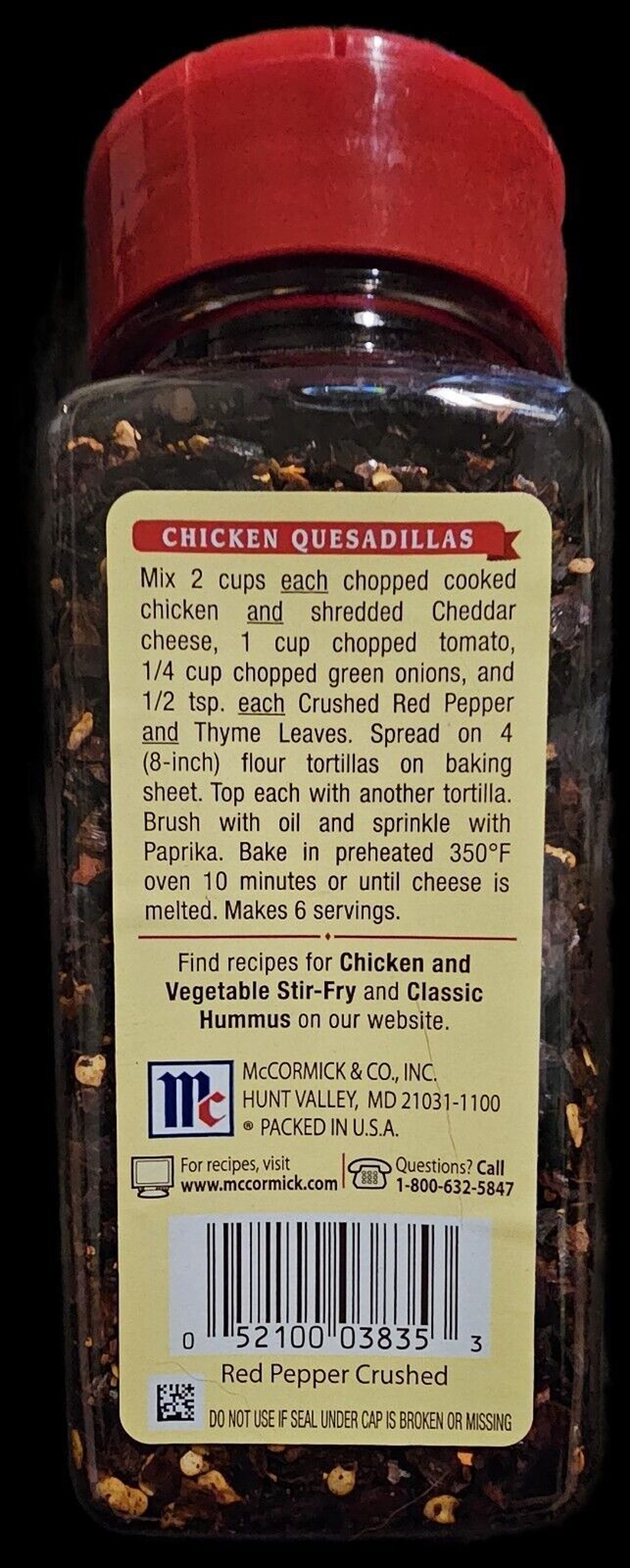 McCormick Crushed Red Pepper 4.62 oz
