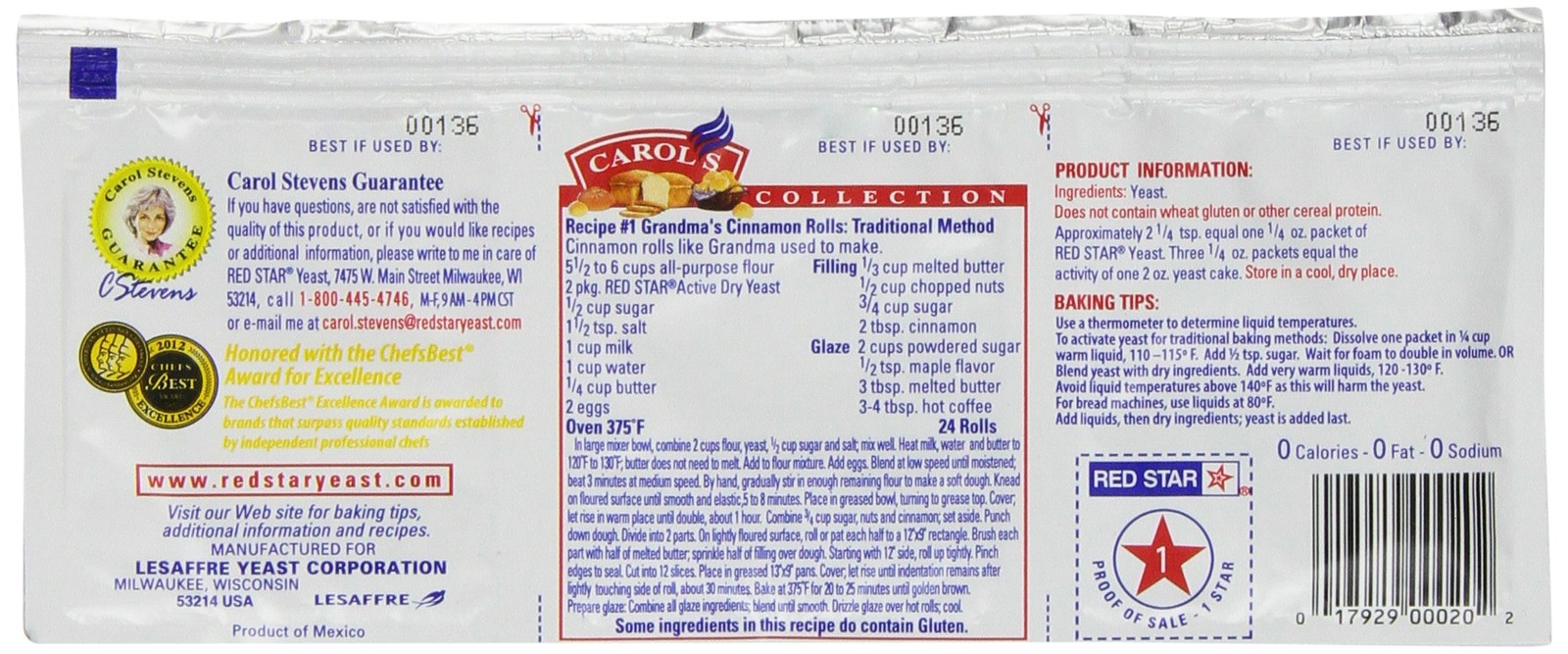 Red Star Active Dry Yeast, 3 Count 0.75 Ounce (Pack of 1)
