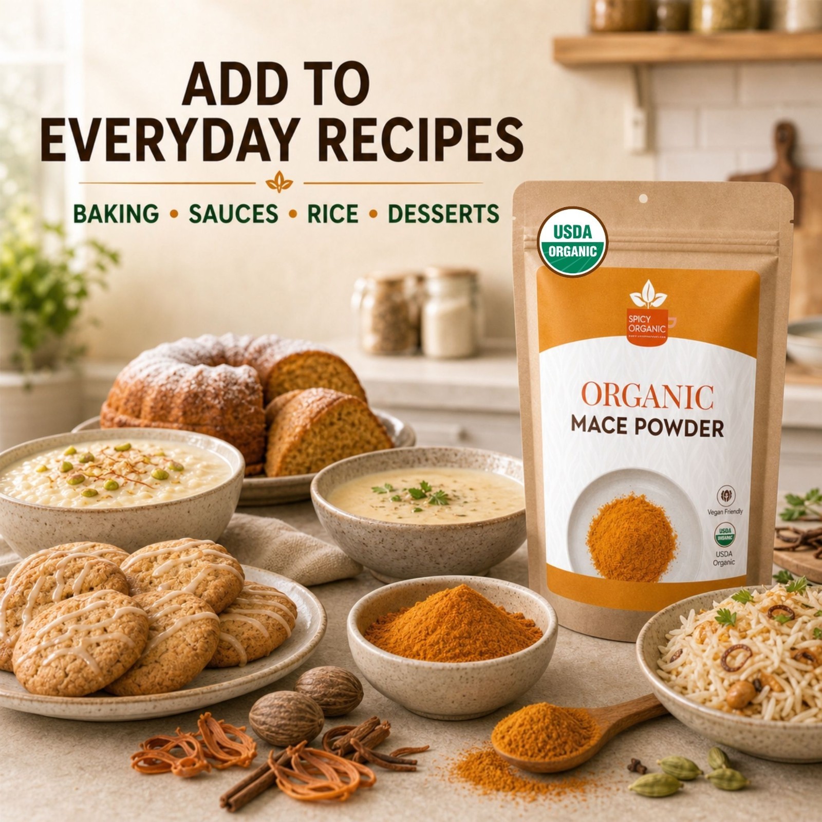 Spicy Organic Mace Ground Powder 5 lbs | USDA Organic