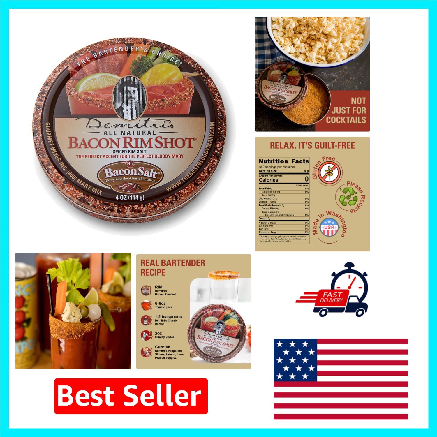 Versatile 4oz Bacon Rim Salt – Perfect for Cocktails and Culinary Delights