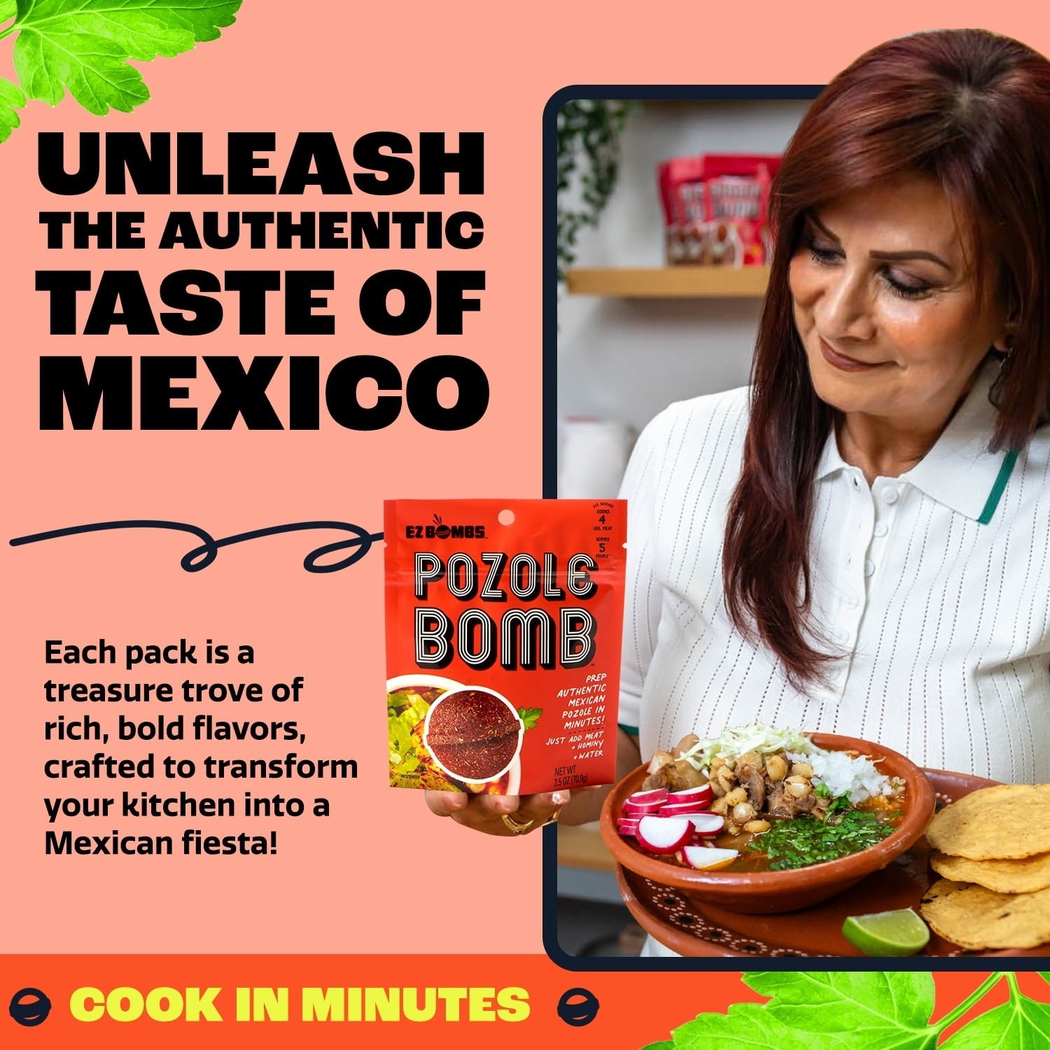 EZ Bombs Traditional Pozole Soup Mix Seasoning Single Pack 2.5 oz Herbs