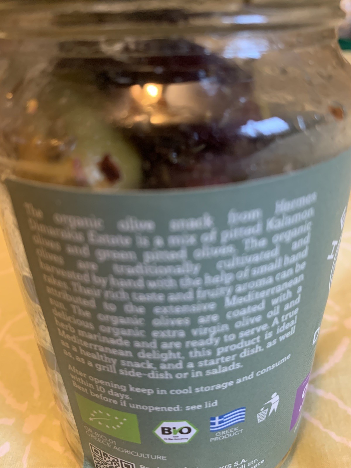 Organic Olives Mixed Black And Green -Brined In Olive Oil And Mediterranean Spic