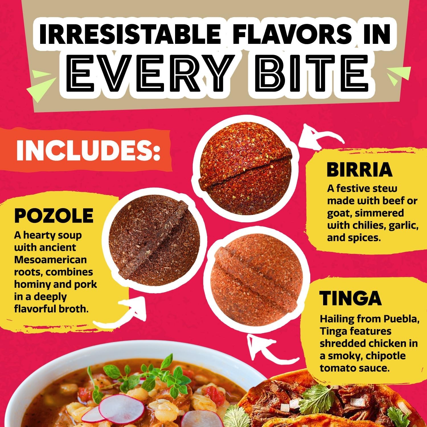 Pozole, Tinga & Birria Bomb Seasonings Spice Mix for Tacos, Tortas, Nachos Soup