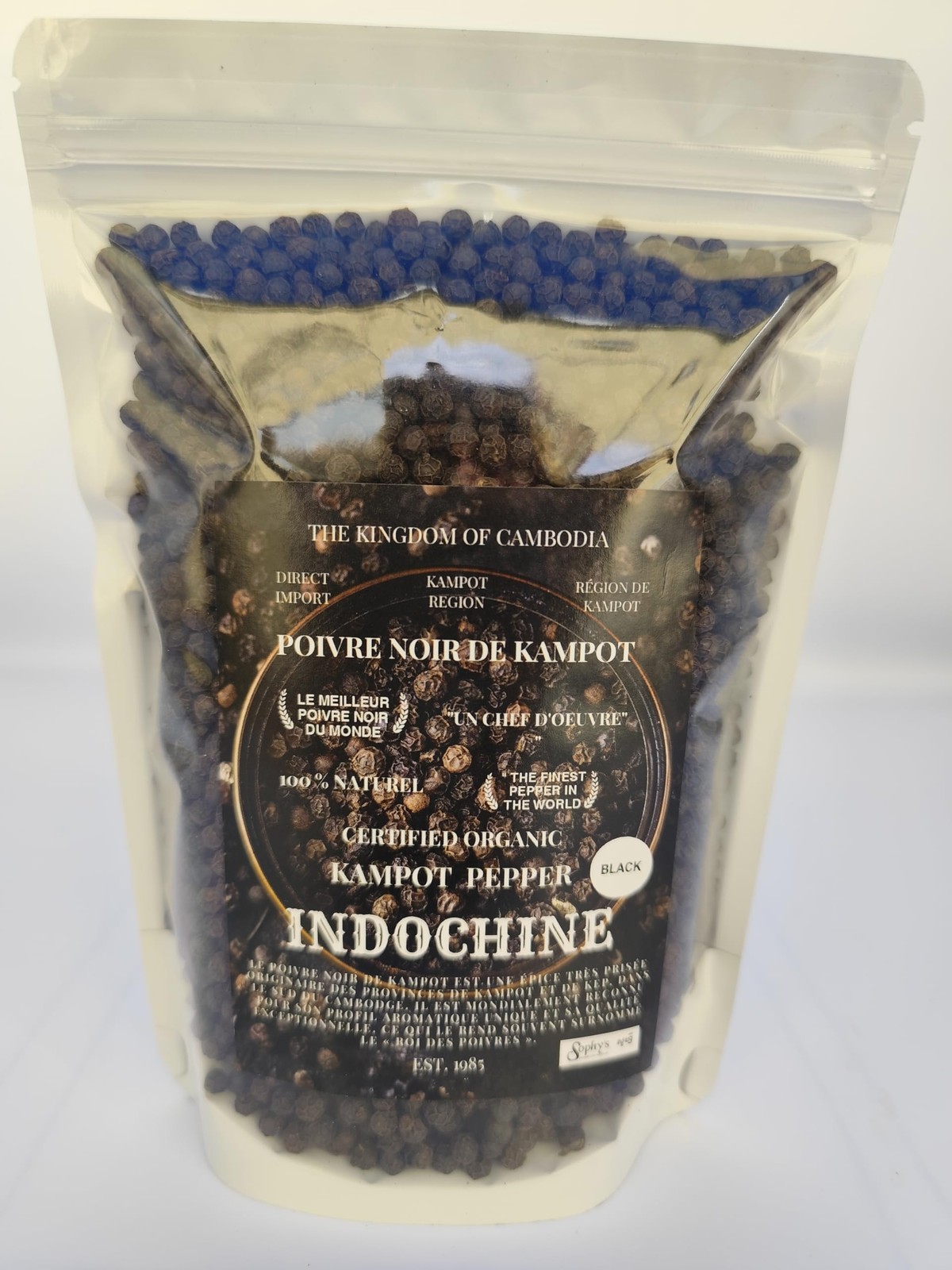 Organic Kampot Pepper Rare Cambodian Peppercorns 4 Ounce (Pack of 1), Black
